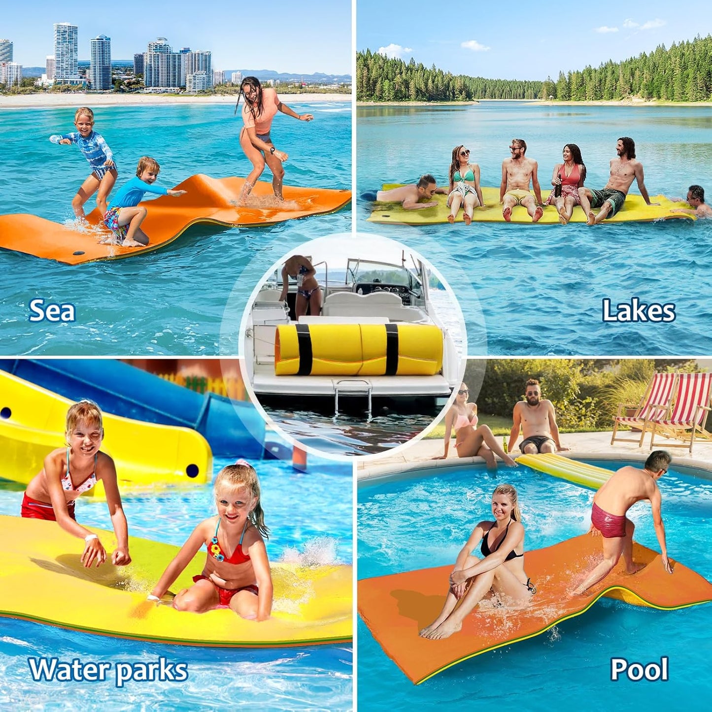 Floating Mat - 12 x 5 Ft Floating Water Mat for Lake