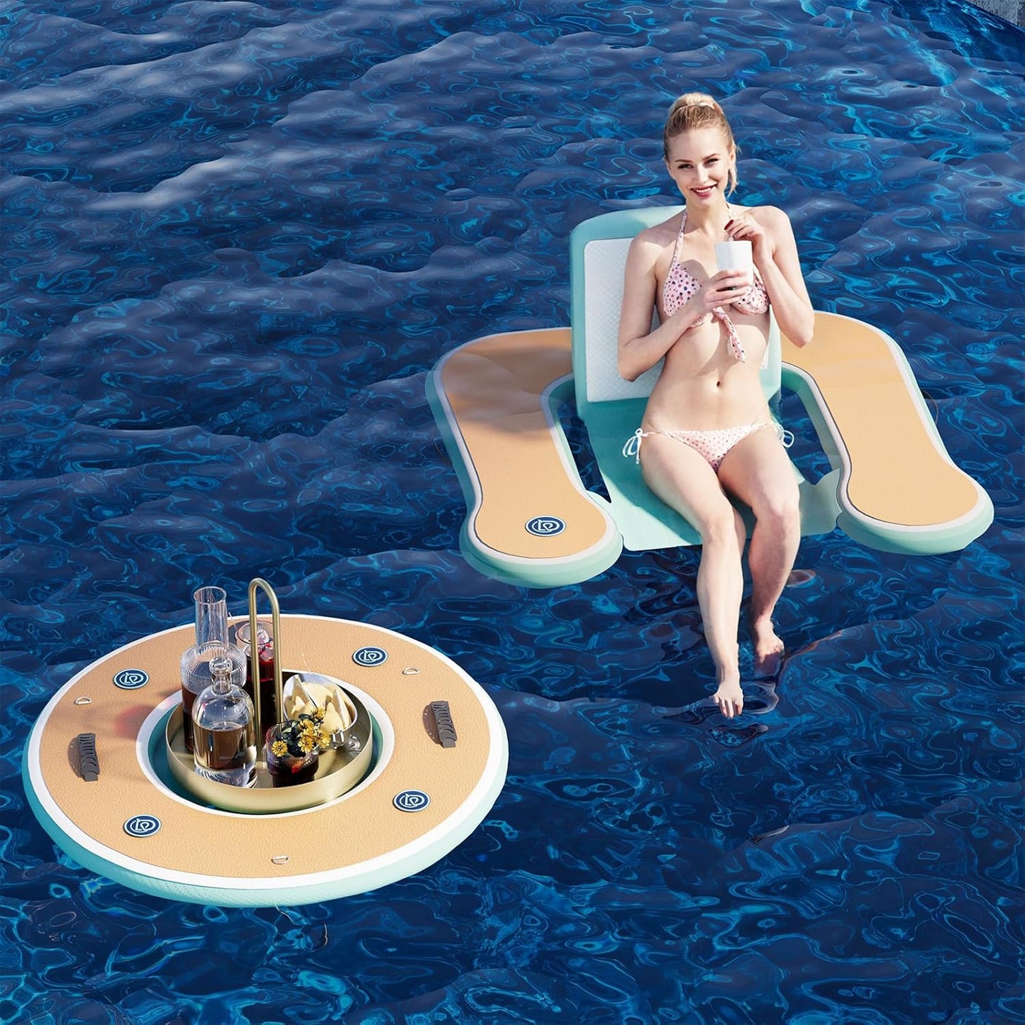 Round Inflatable Floating Dock, Sunchill Float Ring