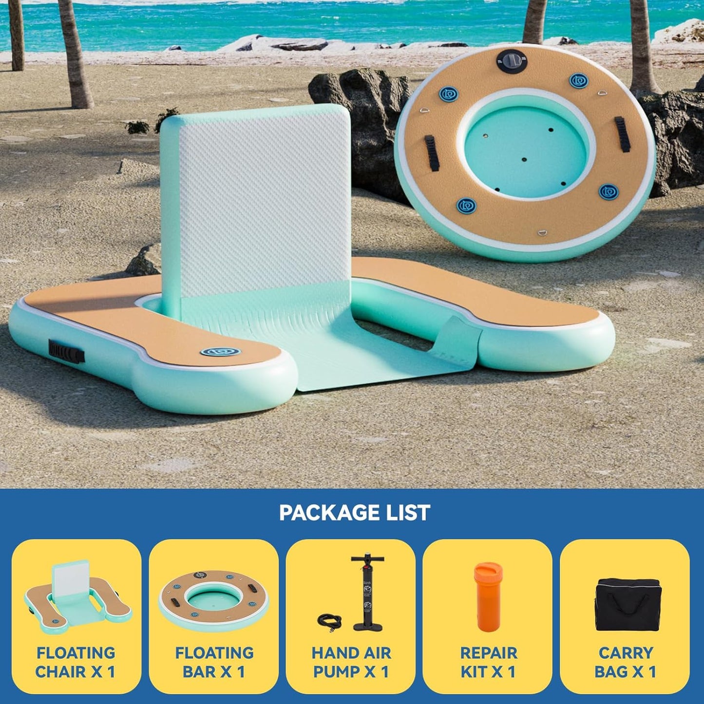 Round Inflatable Floating Dock, Sunchill Float Ring