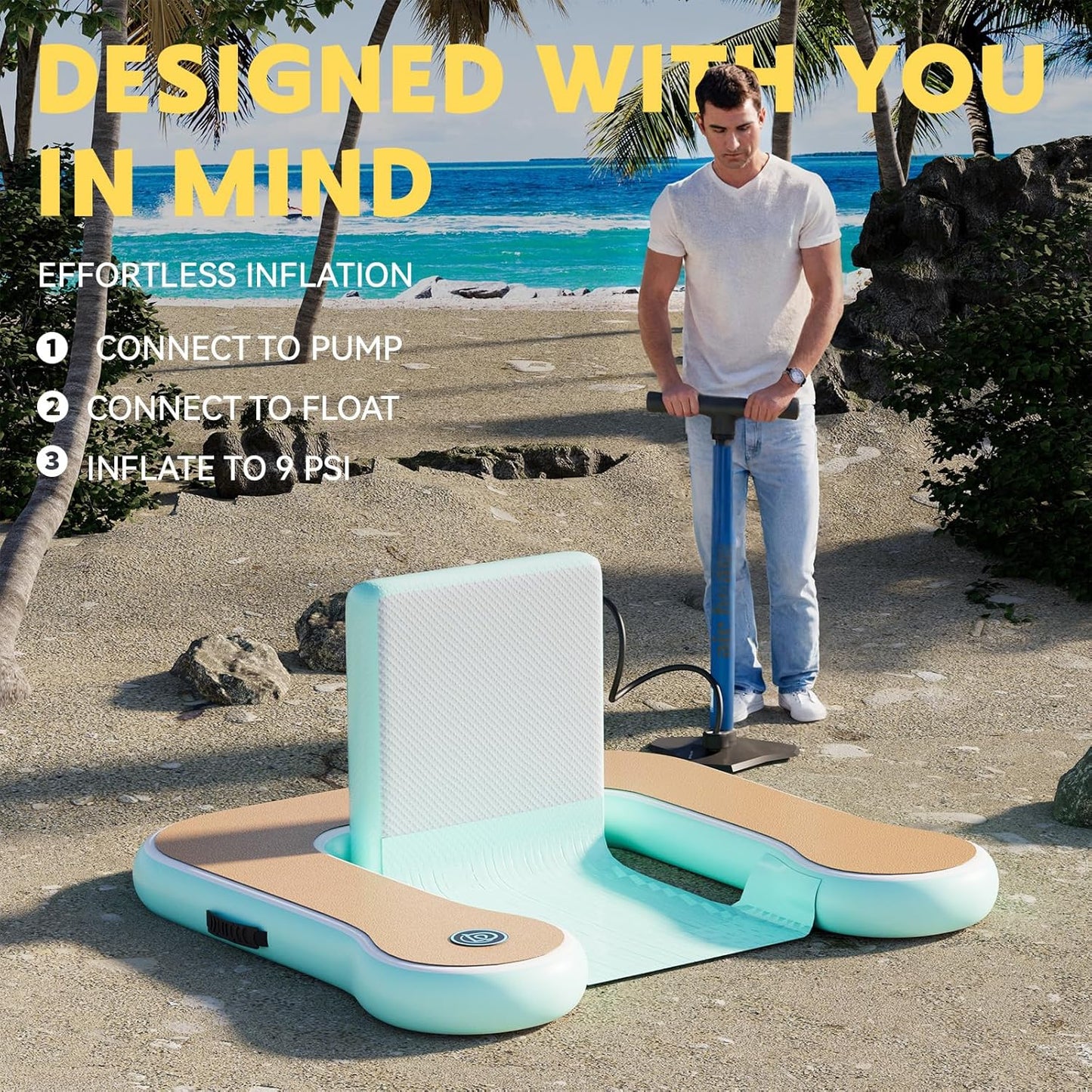 Round Inflatable Floating Dock, Sunchill Float Ring