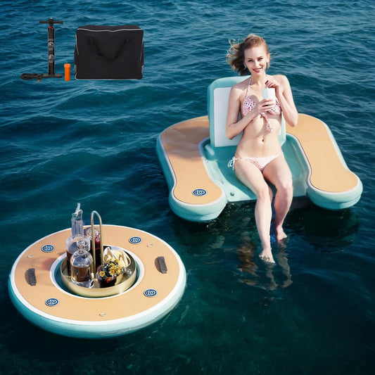 Round Inflatable Floating Dock, Sunchill Float Ring