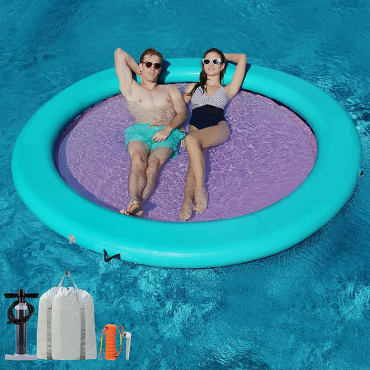 2-Pack Round Floating Ring Inflatable Water Hammock Heavy Duty River