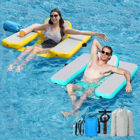 2 Pack Inflatable Floating Chair Pool Floats Adult and kids